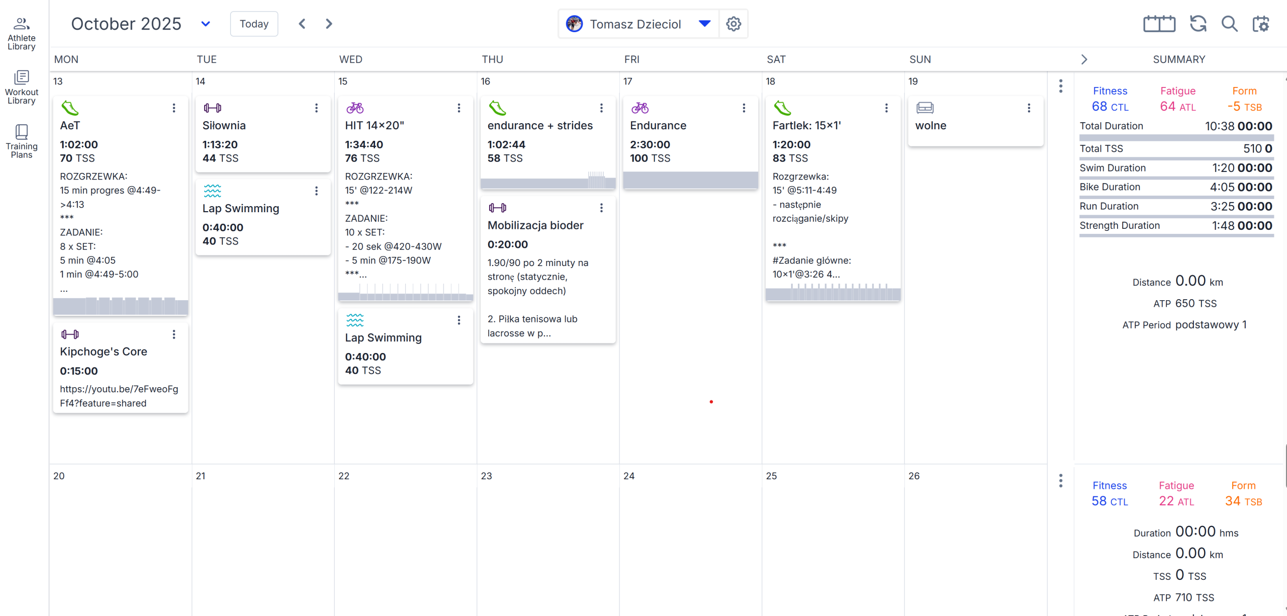 Opieka trenerska PaceLab – przykładowy plan treningowy w TrainingPeaks