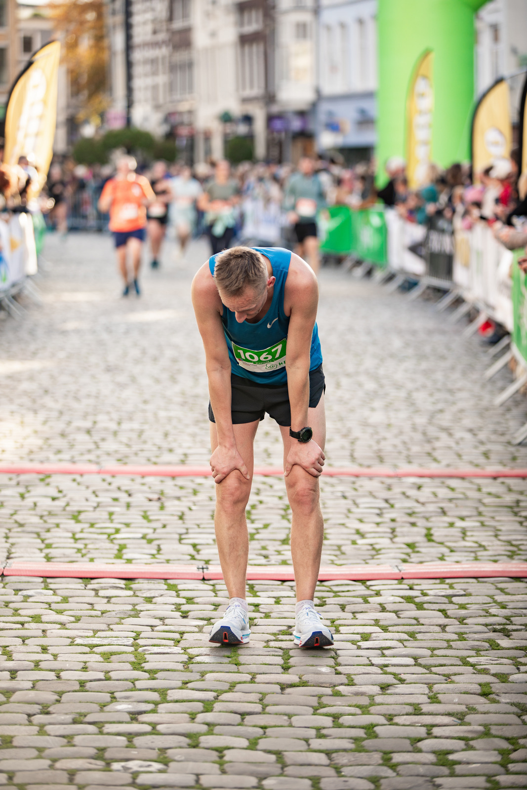 Wiesiek na mecie półmaratonu Gouda